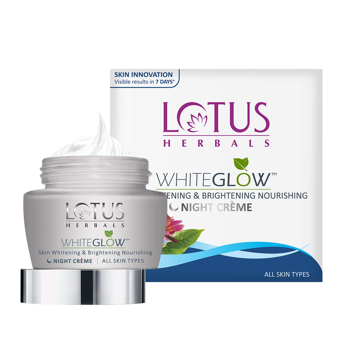 Lotus Herbals White Glow Skin Whitening and Brightening Nourishing Night Crème 40g