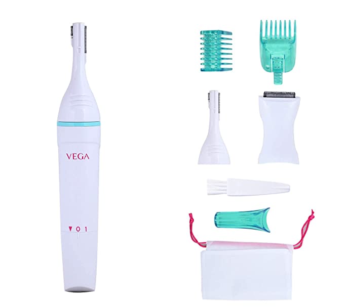 VEGA Silk Touch Eyebrow, Underarms & Bikini Trimmer for Women