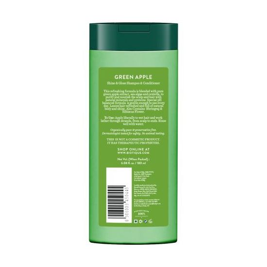 BIOTIQUE GREEN APPLE SHINE & GLOSS SHAMPOO & CONDITIONER