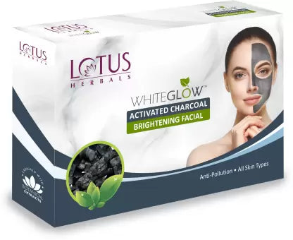 LOTUS HERBALS WhiteGlow Activated Charcoal Brightening Facial Kit 47g